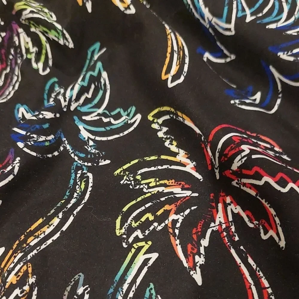 Thereabouts Boy's XL 18/20 Swim Trunks Short Boardshorts Black Palm Trees